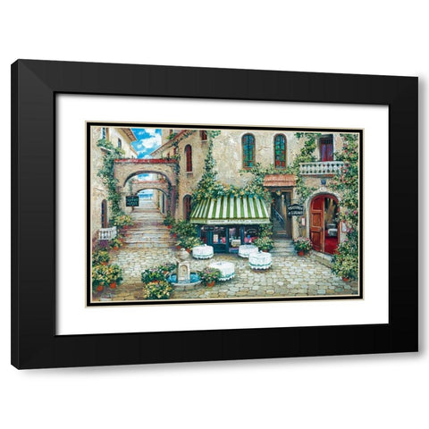 Trattoria di Lugano Black Modern Wood Framed Art Print with Double Matting by Duvall, Roger