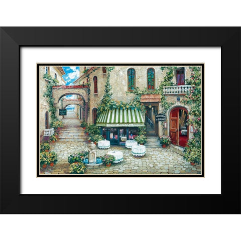 Trattoria di Lugano Black Modern Wood Framed Art Print with Double Matting by Duvall, Roger