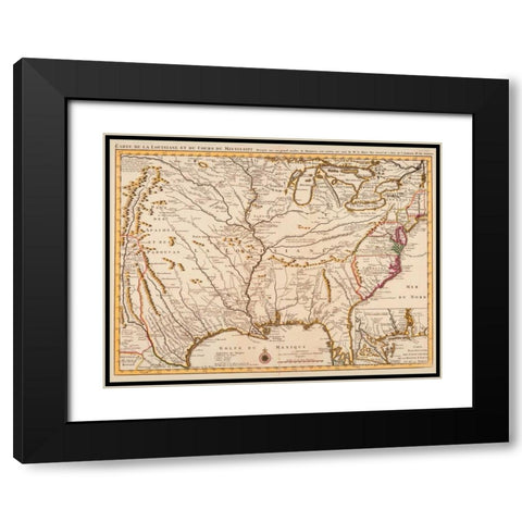Rivers of America 1720 Black Modern Wood Framed Art Print with Double Matting by LIsle, Guillaume
