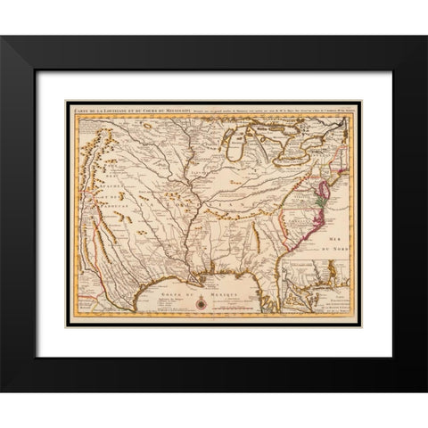 Rivers of America 1720 Black Modern Wood Framed Art Print with Double Matting by LIsle, Guillaume