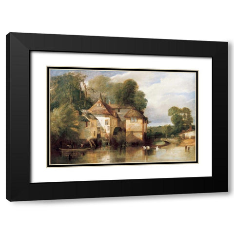 Arundel Mill Black Modern Wood Framed Art Print with Double Matting by Pyne| James Baker