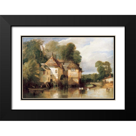 Arundel Mill Black Modern Wood Framed Art Print with Double Matting by Pyne| James Baker