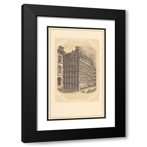 Broadway and Cedar Black Modern Wood Framed Art Print with Double Matting by Old New York