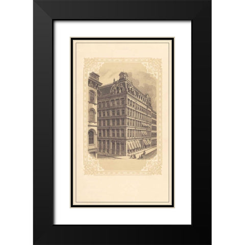 Broadway and Cedar Black Modern Wood Framed Art Print with Double Matting by Old New York