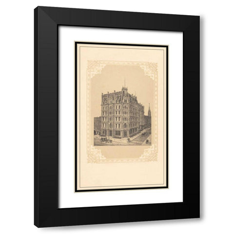 Bond and Broadway Black Modern Wood Framed Art Print with Double Matting by Old New York