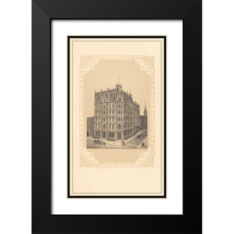 Bond and Broadway Black Modern Wood Framed Art Print with Double Matting by Old New York