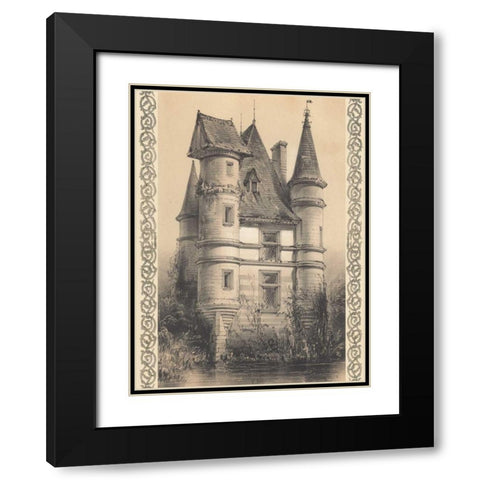 Bordeaux Chateau I Black Modern Wood Framed Art Print with Double Matting by Fermin Cassas, Louis