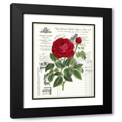 Heirloom Roses B Black Modern Wood Framed Art Print with Double Matting by Chilton, Sarah E