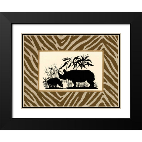 Serengeti Silhouette II Black Modern Wood Framed Art Print with Double Matting by Chilton, Sarah E