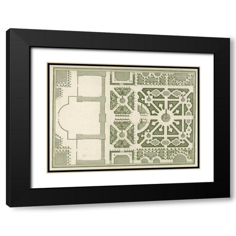 Courtly Garden Plan I Black Modern Wood Framed Art Print with Double Matting by Gravely, Sir Archibold