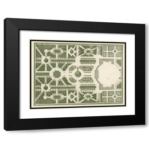 Courtly Garden Plan II Black Modern Wood Framed Art Print with Double Matting by Gravely, Sir Archibold