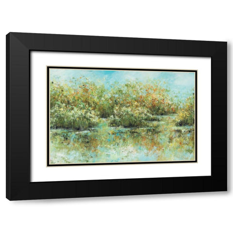 Hamden Pond Black Modern Wood Framed Art Print with Double Matting by King, Michael