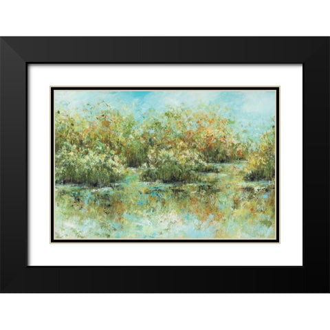 Hamden Pond Black Modern Wood Framed Art Print with Double Matting by King, Michael