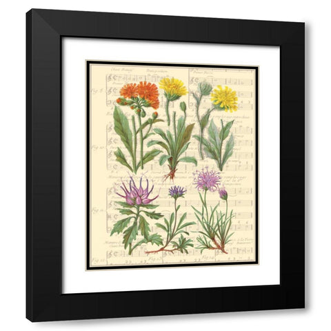 Allegro II Black Modern Wood Framed Art Print with Double Matting by Paschal, Irene