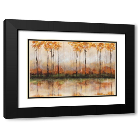 Treeline Black Modern Wood Framed Art Print with Double Matting by King, Michael