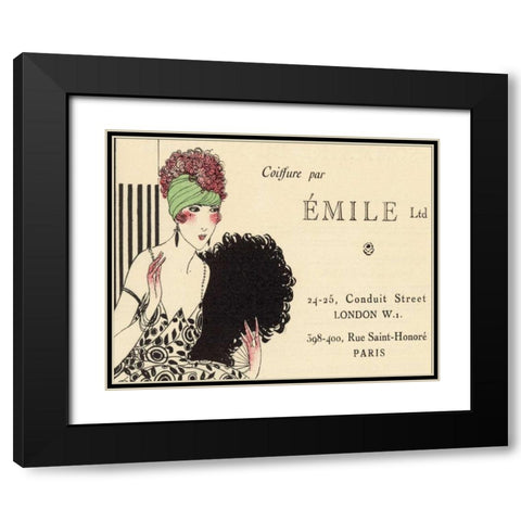 Paris Style I Black Modern Wood Framed Art Print with Double Matting by Grenier, Henri