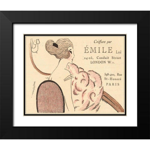 Paris Style II Black Modern Wood Framed Art Print with Double Matting by Grenier, Henri