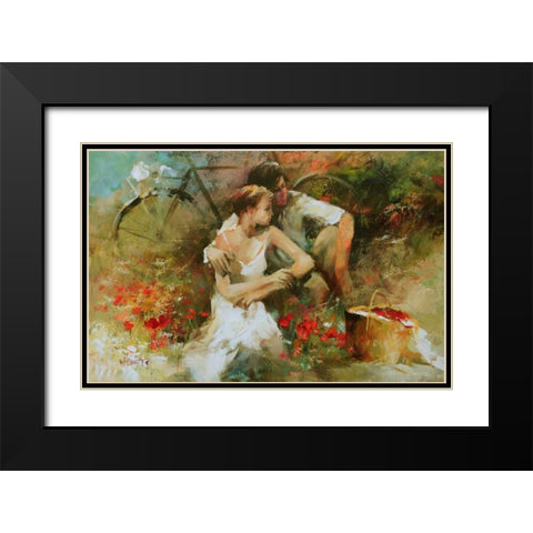 In Love Black Modern Wood Framed Art Print with Double Matting by Haenraets, Willem