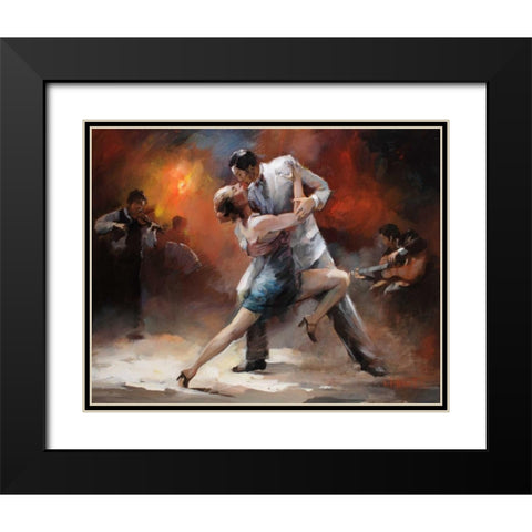 Tango Argentino IV Black Modern Wood Framed Art Print with Double Matting by Haenraets, Willem