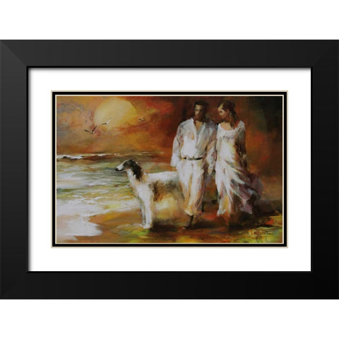Go for a walk Black Modern Wood Framed Art Print with Double Matting by Haenraets, Willem