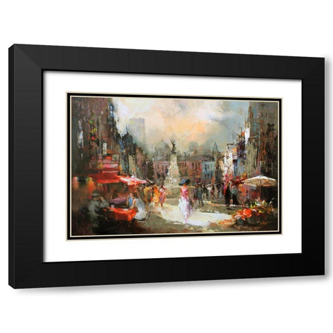 Cafe Rouge III Black Modern Wood Framed Art Print with Double Matting by Haenraets, Willem