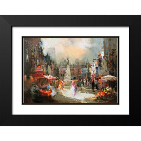 Cafe Rouge III Black Modern Wood Framed Art Print with Double Matting by Haenraets, Willem