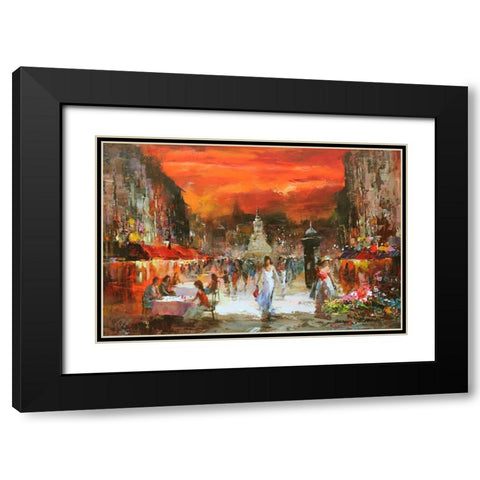 Cafe Rouge IV Black Modern Wood Framed Art Print with Double Matting by Haenraets, Willem