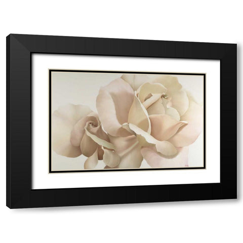 White Rose Black Modern Wood Framed Art Print with Double Matting by Poelstra-Holzhaus, Yvonne