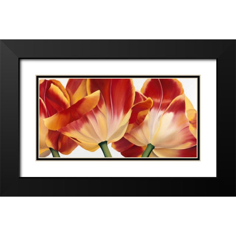 Fancy Flower III Black Modern Wood Framed Art Print with Double Matting by Poelstra-Holzhaus, Yvonne