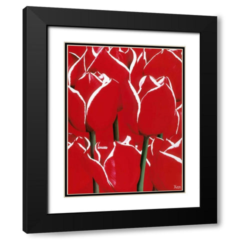 Red and White I Black Modern Wood Framed Art Print with Double Matting by Poelstra-Holzhaus, Yvonne