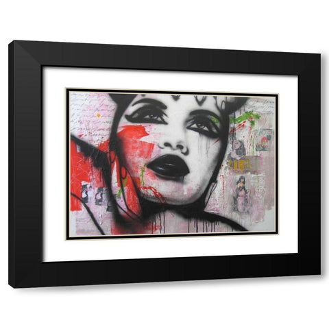 Erase Black Modern Wood Framed Art Print with Double Matting by Jochem, Hans