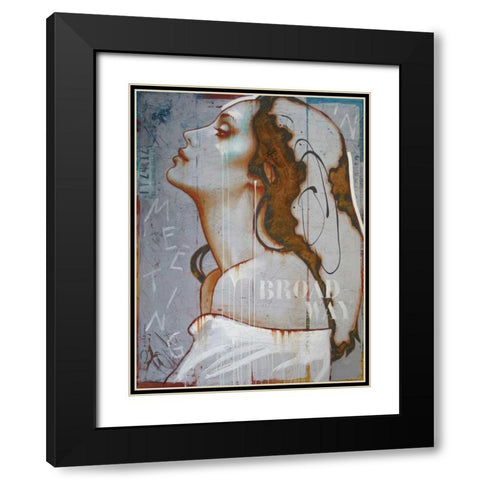 Meeting in Broadway Black Modern Wood Framed Art Print with Double Matting by Jochem, Hans