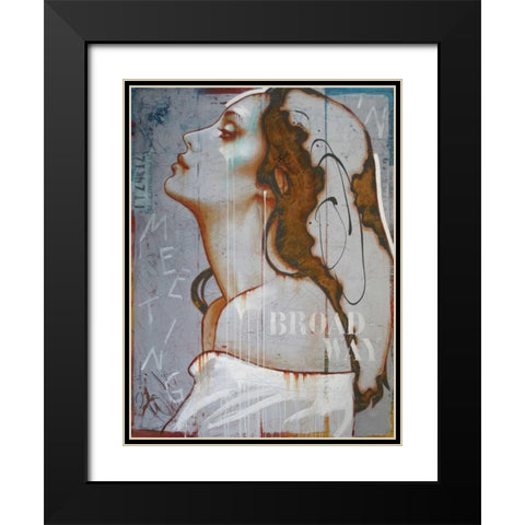 Meeting in Broadway Black Modern Wood Framed Art Print with Double Matting by Jochem, Hans
