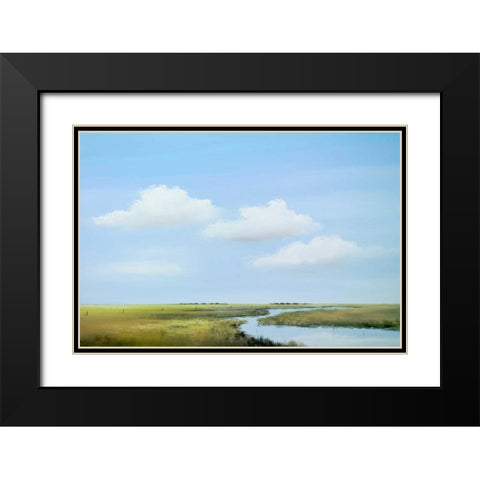 Down the river III Black Modern Wood Framed Art Print with Double Matting by Paus, Hans