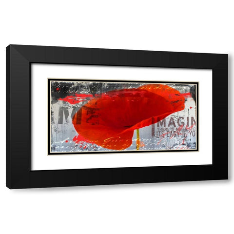 Poppy Story III Black Modern Wood Framed Art Print with Double Matting by Baker, Micha