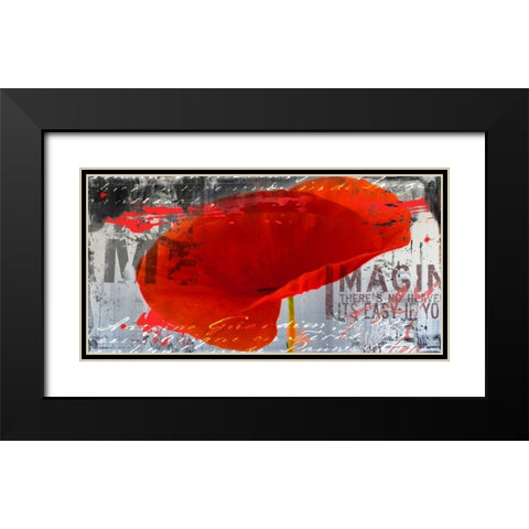 Poppy Story III Black Modern Wood Framed Art Print with Double Matting by Baker, Micha