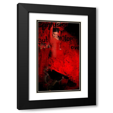 Flamenco Black Modern Wood Framed Art Print with Double Matting by Baker, Micha
