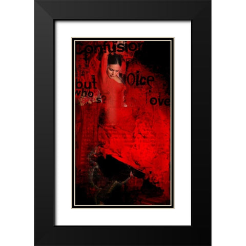 Flamenco Black Modern Wood Framed Art Print with Double Matting by Baker, Micha