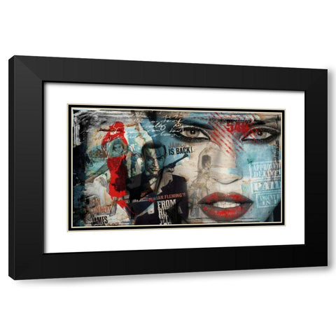 James 007 Black Modern Wood Framed Art Print with Double Matting by Baker, Micha