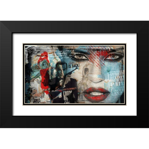 James 007 Black Modern Wood Framed Art Print with Double Matting by Baker, Micha