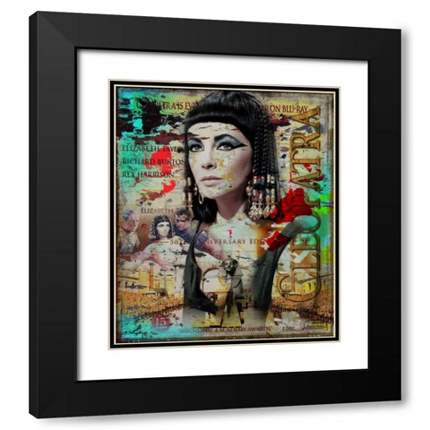 Cleopatra Black Modern Wood Framed Art Print with Double Matting by Baker, Micha