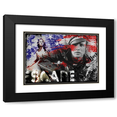 Escape Black Modern Wood Framed Art Print with Double Matting by Baker, Micha