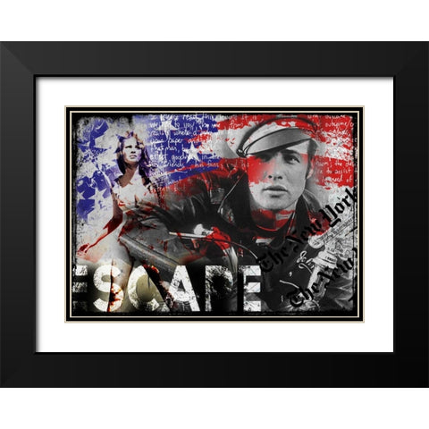 Escape Black Modern Wood Framed Art Print with Double Matting by Baker, Micha