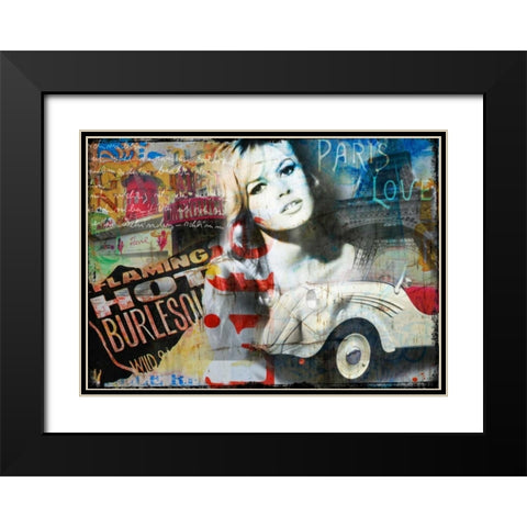 Brigite Black Modern Wood Framed Art Print with Double Matting by Baker, Micha