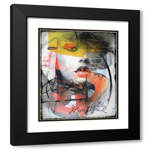 Surprice Black Modern Wood Framed Art Print with Double Matting by Baker, Micha