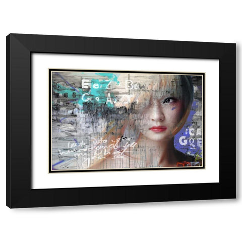 Asia love Black Modern Wood Framed Art Print with Double Matting by Baker, Micha