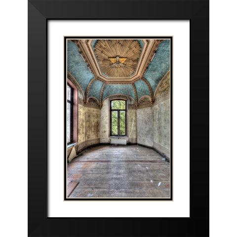 Chateau Rochendaal II Black Modern Wood Framed Art Print with Double Matting by Sneeuw, Ivo