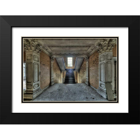 Chateau Rochendaal II Black Modern Wood Framed Art Print with Double Matting by Sneeuw, Ivo