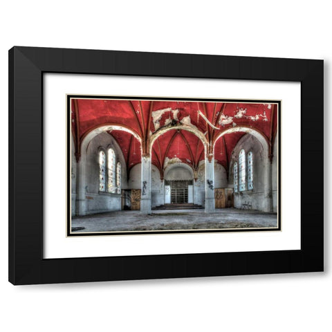 Bloemendaal Black Modern Wood Framed Art Print with Double Matting by Sneeuw, Ivo