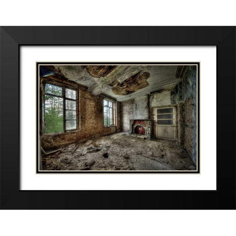 Chateau de vivre II Black Modern Wood Framed Art Print with Double Matting by Sneeuw, Ivo
